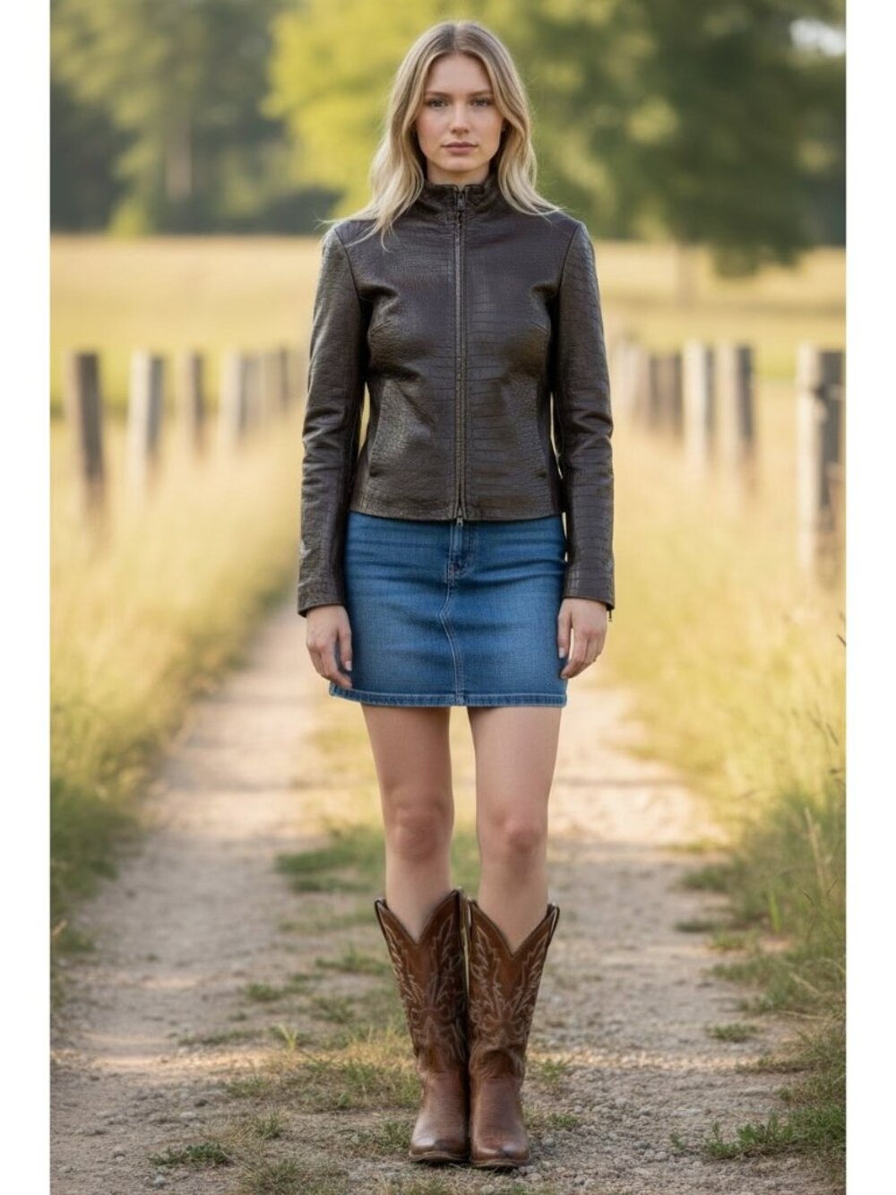 Vintage Express Leather Y2K Tigh Jacket Womens Small Chocolate Brown Mock Neck